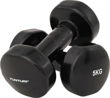 Tunturi Dumbbell set 2 x 5,0 kg - Vinyl - Zwart - Incl. beschikbaar voor biedingen