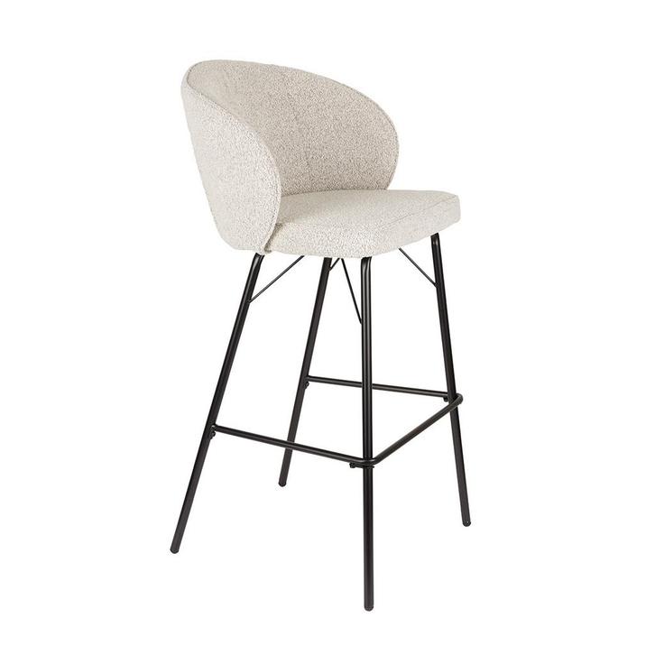*WOONWINKEL* Beige Barkruk Met Ronde Rugleuning, Huis en Inrichting, Barkrukken, Nieuw, Verzenden