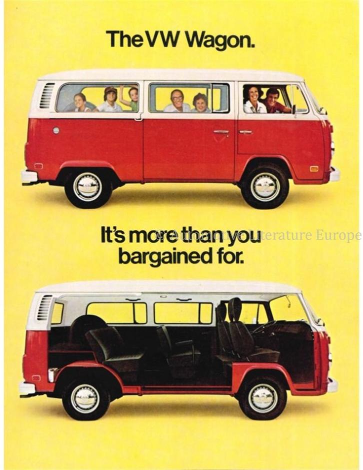 1977 VOLKSWAGEN TRANSPORTER T2 BROCHURE ENGELS (US), Boeken, Auto's | Folders en Tijdschriften, Volkswagen