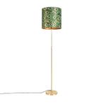 Vloerlamp goud/messing met velours kap pauw 40/40 cm - Parte, Huis en Inrichting, Nieuw, Overige materialen, Klassiek / Antiek