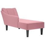 vidaXL Chaise longue met rechterarmleuning fluweel roze, Verzenden, Nieuw