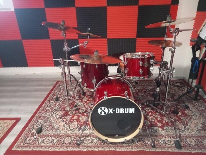 X-DRUM - PRO STAGE 2 candy red - Drumstel, Muziek en Instrumenten, Blaasinstrumenten | Blokfluiten