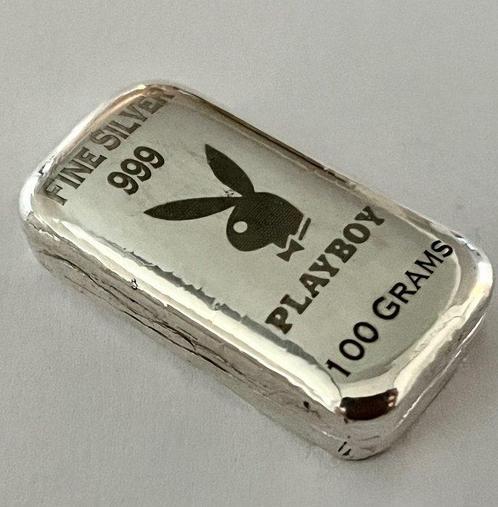 100 gram - Zilver .999 - -No Reserve- Playboy (Zonder, Postzegels en Munten, Edelmetalen en Baren