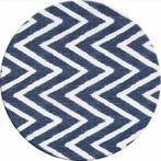 Rond Tafelkleed Gecoat - Ø 140 cm - Zigzag Donkerblauw, Huis en Inrichting, Keuken | Textiel, Nieuw, Verzenden