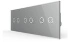 Livolo Touch Rolluik Schakelaar | 2 + 2 + 2 | Grijs Glas |, Ophalen of Verzenden, Nieuw, Schakelaar
