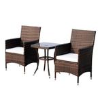 3-Delige Rotan Bistroset - Bruin of Grijs - Tuinset meubel, 2 zitplaatsen, Nieuw, Stoel, Tuinset