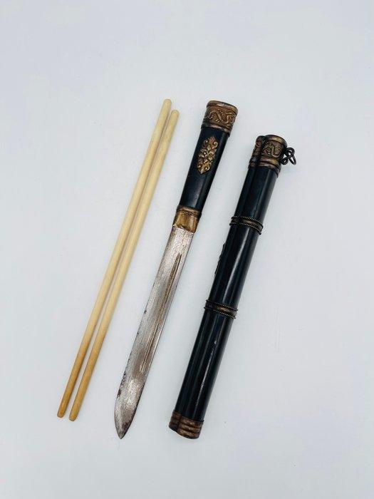 Bestekset - Been, Koper - Chinese tas, Antiek en Kunst, Antiek | Overige Antiek