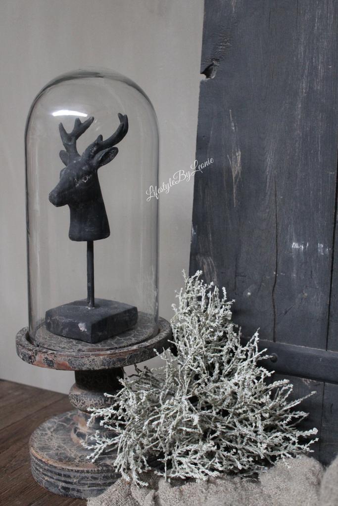 Stolp met houten voet Old grey L, Huis en Inrichting, Woonaccessoires | Overige, Nieuw, Ophalen of Verzenden