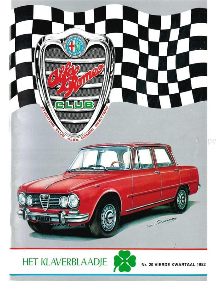 1982 ALFA ROMEO CLUB HET KLAVERBLAADJE 20 NEDERLANDS, Boeken, Auto's | Folders en Tijdschriften, Alfa Romeo