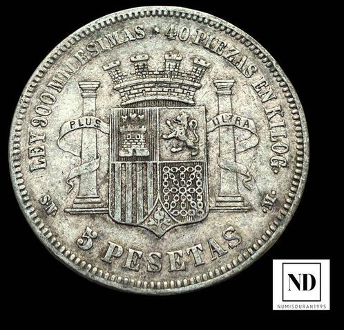 Koninkrijk Spanje. Gobierno Provisional. 5 Pesetas 1870 -, Postzegels en Munten, Munten | Europa | Niet-Euromunten
