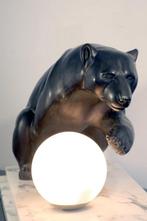 Lamp - Zinklegering, Marmer, Glas - poolbeer, Antiek en Kunst
