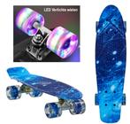 Sajan - Skateboard - LED - Penny board - Space Blauw - 22.5, Verzenden, Nieuw, Skateboard