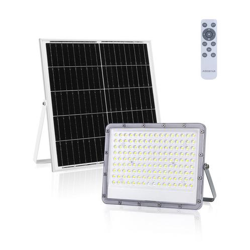 Buitenlamp grijs met zonnepaneel | LED bouwlamp 200W~2000 Lu, Doe-het-zelf en Verbouw, Bouwverlichting, Nieuw, Verzenden