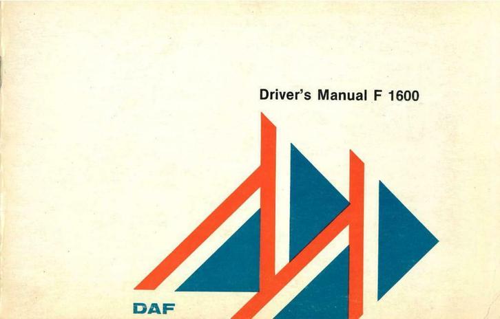 1981 DAF F 1600 Instructieboekje Engels, Auto diversen, Handleidingen en Instructieboekjes, Verzenden