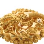 Gouden broche van filigrain techniek | Vintage/antiek, Goud, Gebruikt, Ophalen of Verzenden, Overige kleuren