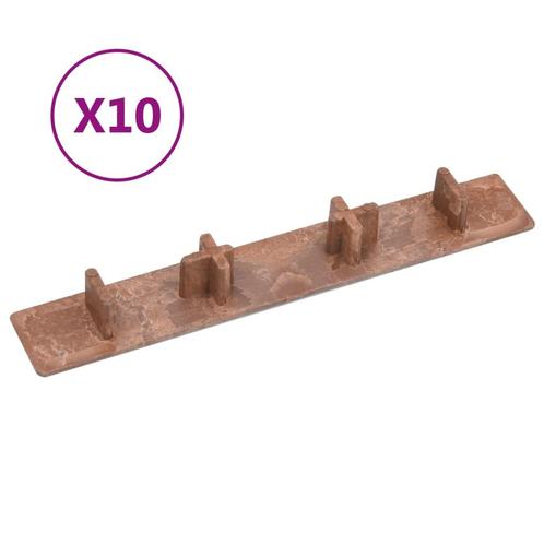 vidaXL Terrasafdekkappen 10 st kunststof bruin, Doe-het-zelf en Verbouw, Vloerdelen en Plavuizen, Nieuw, Verzenden