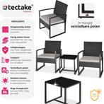 2dekans | tectake® - wicker zitgroep 2x fauteuils met tafel,, Tuin en Terras, Ophalen of Verzenden, Zo goed als nieuw