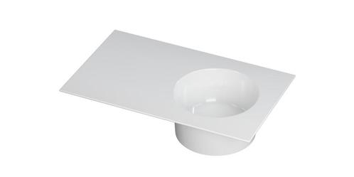 Wastafel UFO porselein rond rechts zonder kraangat 80 cm x, Doe-het-zelf en Verbouw, Sanitair, Overige typen, Nieuw, Ophalen of Verzenden