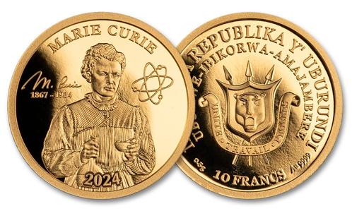 Kleinste gouden munt 90 jaar overlijden Marie Curie 2024, Postzegels en Munten, Munten en Bankbiljetten | Verzamelingen, Verzenden