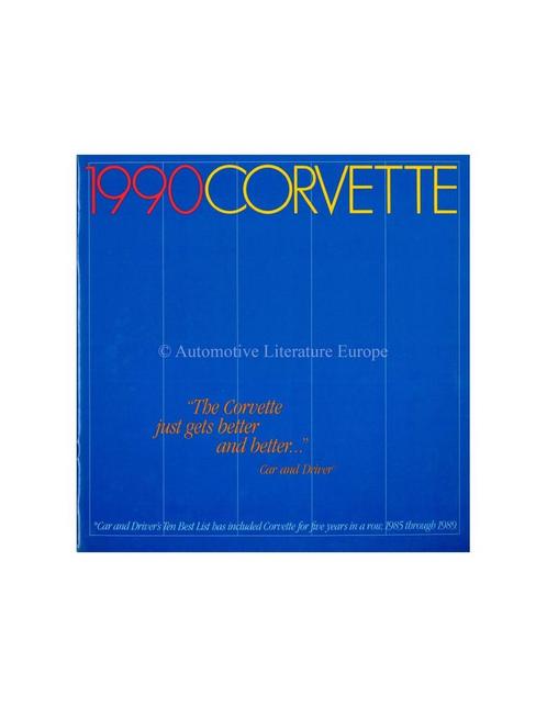 1990 CHEVROLET CORVETTE BROCHURE ENGELS (USA), Boeken, Auto's | Folders en Tijdschriften, Chevrolet