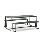 *WOONWINKEL* Kave Home Sotil Picknick Tuintafel Groen Metaal, Tuin en Terras, Tuinsets en Loungesets, Verzenden, Nieuw