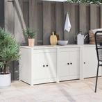 vidaXL Keukenkast met plank Wit 106 x 55 x 64 cm Massief, Huis en Inrichting, Keuken | Keukenelementen, Verzenden, Nieuw, Wit