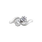 Witgouden slagring met diamant 14 krt, Sieraden, Tassen en Uiterlijk, Ringen, Ophalen of Verzenden, Nieuw