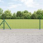 vidaXL Euro Omheining met 13 Flanged Palen 0.6x25 m, Tuin en Terras, Schuttingen, Verzenden, Nieuw, IJzer
