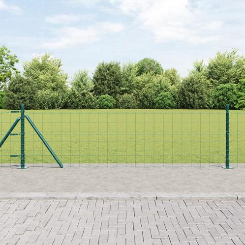 vidaXL Euro Omheining met 13 Flanged Palen 0.6x25 m, Tuin en Terras, Schuttingen, Nieuw, IJzer, Verzenden