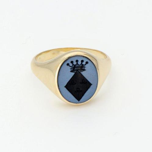 Ring - 14 karaat Geel goud - Lagensteen, Sieraden, Tassen en Uiterlijk, Ringen