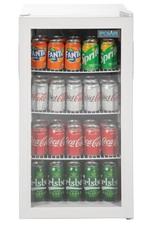 Blikjeskoelkast glazen deur wit 88 liter | 82.5x43x48cm, Verzenden, Nieuw in verpakking