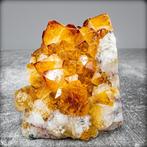 Prachtige Citrien Kwarts met Calciet Kristal Druse,