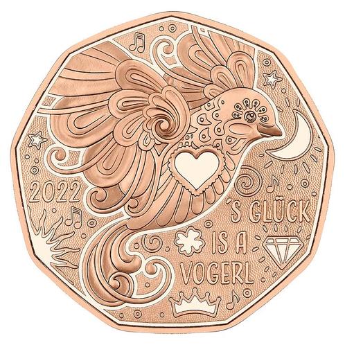 Oostenrijk 5 Euro Vogel 2022 UNC, Postzegels en Munten, Munten | Europa | Euromunten, Verzenden