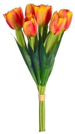 Tulpen Oranje Zijden Bundel 7 bloemen, Huis en Inrichting, Woonaccessoires | Kunstplanten en Kunstbloemen, Nieuw, Ophalen of Verzenden