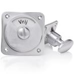 WC slot draaiknop vrij-bezet mat nikkel - retro jaren 30..., Ophalen of Verzenden, Nieuw, Koper of Messing, Slot