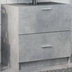 vidaXL Wastafelkast 59x37x59 cm bewerkt hout betongrijs, Huis en Inrichting, Badkamer | Badkamermeubels, Verzenden, Nieuw, Minder dan 100 cm