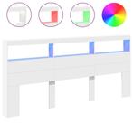 LED Hoofdbordkast 220cm Wit - Slimme Slaapkamer | Retourdeal, Ophalen of Verzenden, Nieuw, Wit, Hout