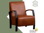 Leren fauteuil Glory - Granada Savannah (cognac), Huis en Inrichting, Fauteuils, Nieuw, Ophalen of Verzenden, 50 tot 75 cm, Industrieel, Modern