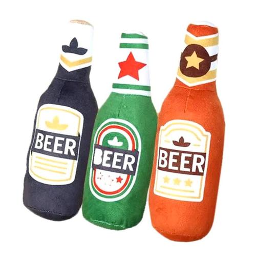 Honden kauwspeeltje Biertje zwart, groen of bruin, Dieren en Toebehoren, Honden-accessoires, Nieuw, Verzenden