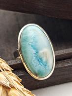 Verstelbare ring in 925 zilver met Larimar van, Verzamelen