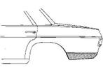 Achterplaat rechts |  Mercedes w114, Mercedes w115, Nieuw, Ophalen of Verzenden