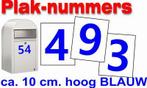 Huisnummer sticker Container sticker10cm hoog BLAUW, Nieuw