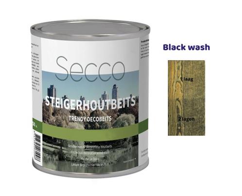 Secco Steigerhoutbeits | 750 ml | Black Wash, Doe-het-zelf en Verbouw, Verf, Beits en Lak, Verzenden