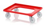 Onderwagen Rolplateau Trolley Rood 2 zwenkwielen en 2 vaste, Ophalen of Verzenden