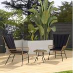 3-delige Rotan Bistroset – Stoelen met Glazen Tafel, Verzenden, Nieuw
