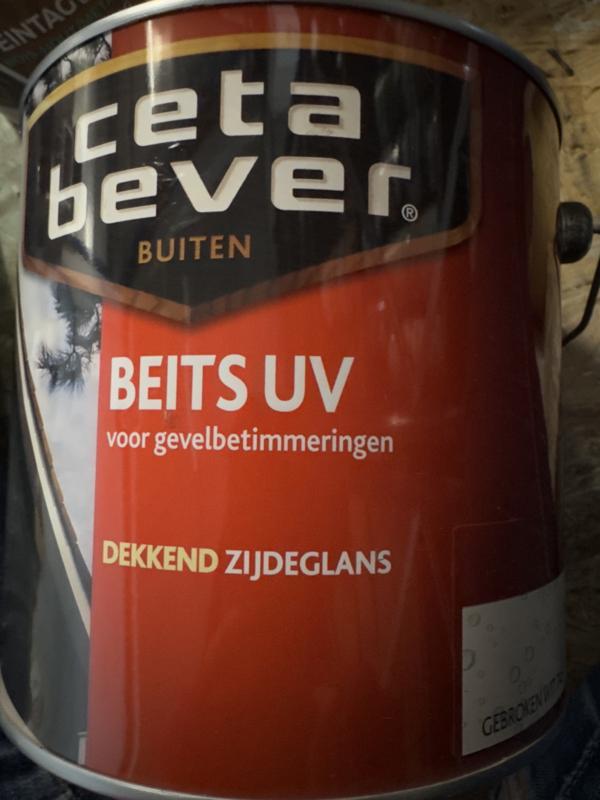 Cetabever beits UV dekkend zijdeglans - gebroken wit 745..., Doe-het-zelf en Verbouw, Verf, Beits en Lak, Beits, Wit, Nieuw, Minder dan 5 liter