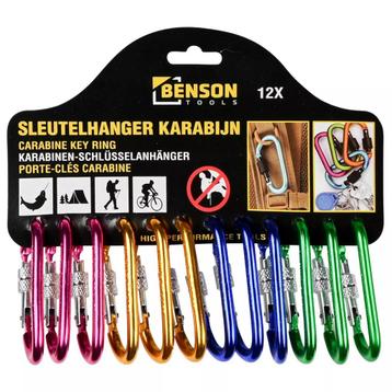 Benson 12-delige sleutelhanger karabijn - D-vormig - alum... beschikbaar voor biedingen