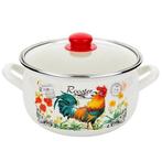 Emalia retro haan rooster geëmailleerde vintage kookpan 18, Ophalen of Verzenden, Nieuw