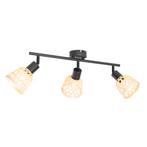 Oosterse spot zwart met bamboe 3-lichts - Rayan, Huis en Inrichting, Nieuw, Oosters