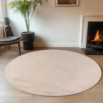 Rond Wasbaar Vloerkleed | Joy | Crème | 200x200 cm beschikbaar voor biedingen